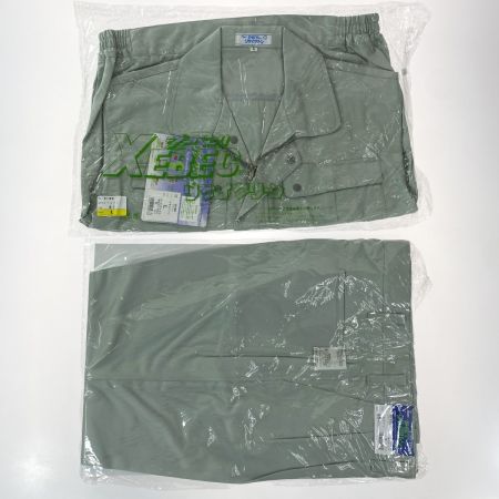  XEBEC ジーベック 作業着 上下セット 長袖 上Lサイズ・下85cm メンズ モスグリーン (12)
