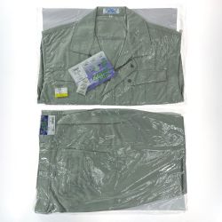 ## XEBEC ジーベック 作業着 上下セット 長袖 上Lサイズ・下85cm メンズ モスグリーン (7) Aランク