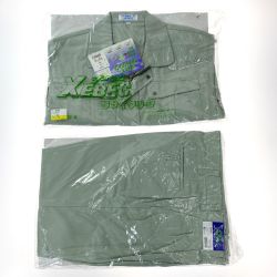 ## XEBEC ジーベック 作業着 上下セット 長袖 上Lサイズ・下82cm メンズ モスグリーン (5) Aランク