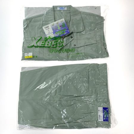  XEBEC ジーベック 作業着 上下セット 長袖 上Lサイズ・下82cm メンズ モスグリーン (5)