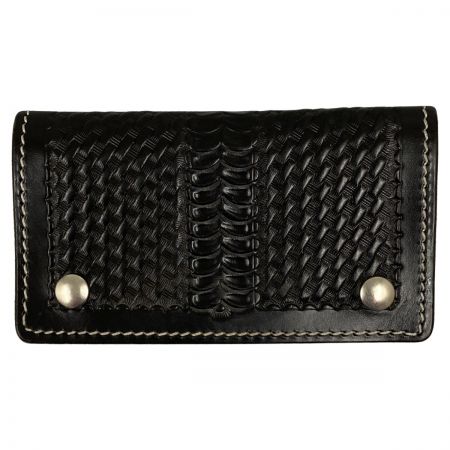  AKER 長財布 レザー 使用感有 ブラック