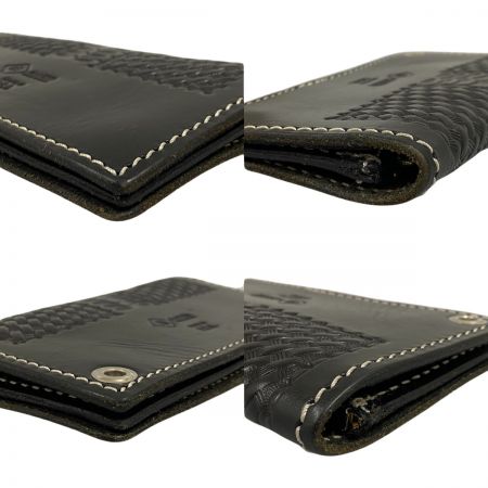  AKER 長財布 レザー 使用感有 ブラック