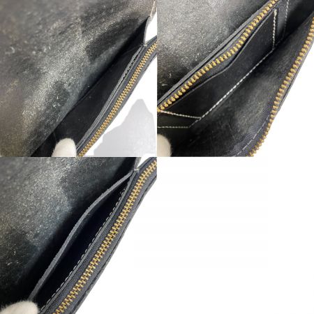  AKER 長財布 レザー 使用感有 ブラック