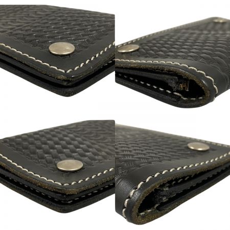  AKER 長財布 レザー 使用感有 ブラック