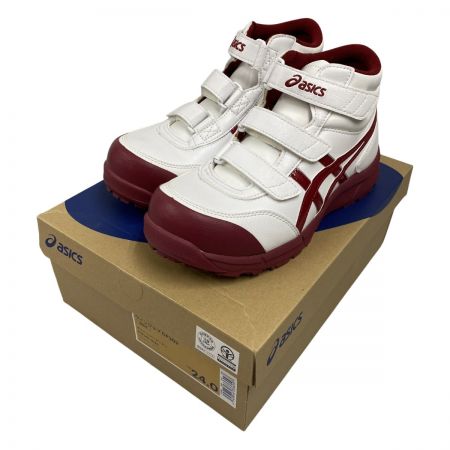  asics アシックス 安全靴 ウィンジョブ 24cm CP302-0126 ホワイト×バーガンディ