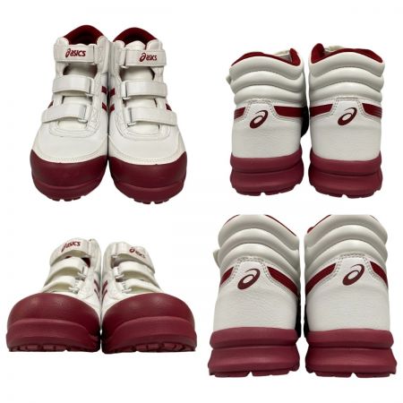  asics アシックス 安全靴 ウィンジョブ 24cm CP302-0126 ホワイト×バーガンディ
