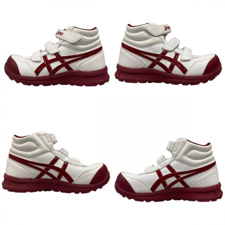  asics アシックス 安全靴 ウィンジョブ 24cm CP302-0126 ホワイト×バーガンディ