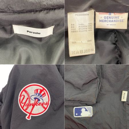  Perushu 中綿 ナイロンジャケット PE333008BW ブラック Lサイズ