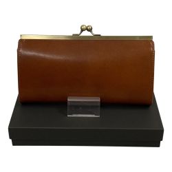 ##  がま口 長財布 ブラウン Bランク