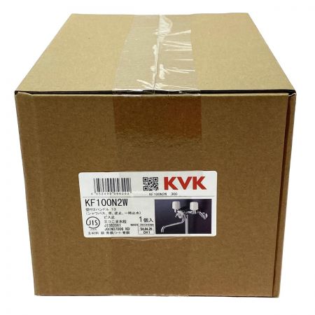  KVK 一時止水付2ハンドルシャワー混合水栓 KF100N2W 寒冷地仕様 壁付2ハンドル 未開封品