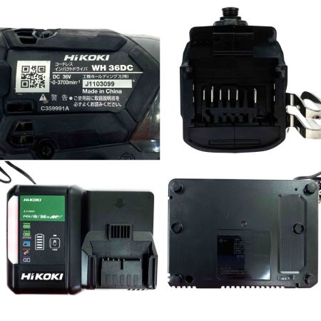 HiKOKI ハイコーキ 36V コードレスインパクトドライバ WH36DC ブラック 充電器・充電池2個・ケース付