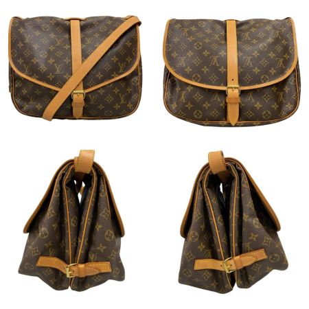  LOUIS VUITTON ルイヴィトン モノグラム ソミュール35 ショルダーバッグ M42254 ブラウン