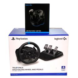 ## Logitech G923レーシングホイール&ペダル/Driving Forceシフターセット PC PS4 PS5対応 Bランク