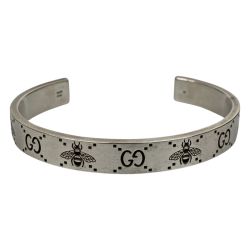 ## GUCCI グッチ ブレスレット バングル サイズ18 GG＆ビー 蜂 728296 J8400 0728 シルバー Cランク