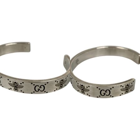  GUCCI グッチ ブレスレット バングル サイズ18 GG＆ビー 蜂 728296 J8400 0728 シルバー