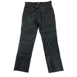 ## MOTO FIELD レザーパンツ キルトステッチデザイン ブラック Lサイズ Bランク