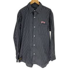  Subciety サブサエティ 長袖シャツ ストライプ 105-20439 ブラック サイズM Bランク