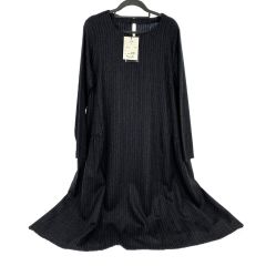  Particular パルティクラール ワンピース PO-2246 ダークグレー ストライプ フリーサイズ Aランク