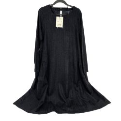 ## Particular パルティクラール ワンピース PO-2246 ダークグレー ストライプ フリーサイズ Aランク