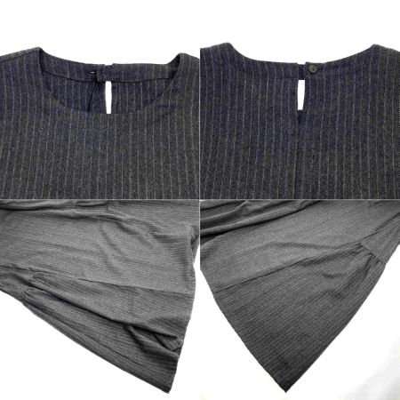  Particular パルティクラール ワンピース PO-2246 ダークグレー ストライプ フリーサイズ