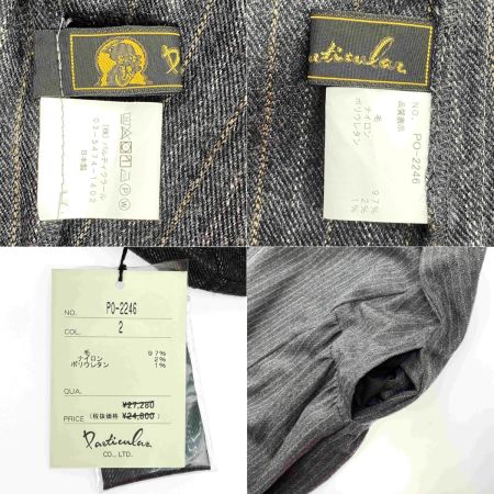  Particular パルティクラール ワンピース PO-2246 ダークグレー ストライプ フリーサイズ