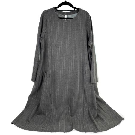  Particular パルティクラール ワンピース PO-2246 グレー ストライプ フリーサイズ