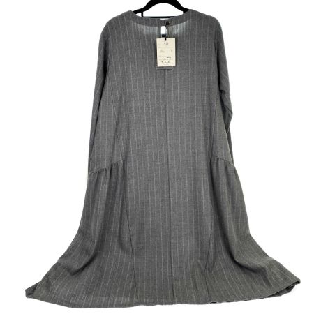  Particular パルティクラール ワンピース PO-2246 グレー ストライプ フリーサイズ