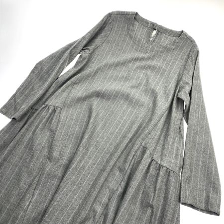  Particular パルティクラール ワンピース PO-2246 グレー ストライプ フリーサイズ