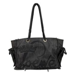 ## LOEWE ロエベ デニム トートバッグ ショッパートート クラウン 使用感有  290607 Cランク