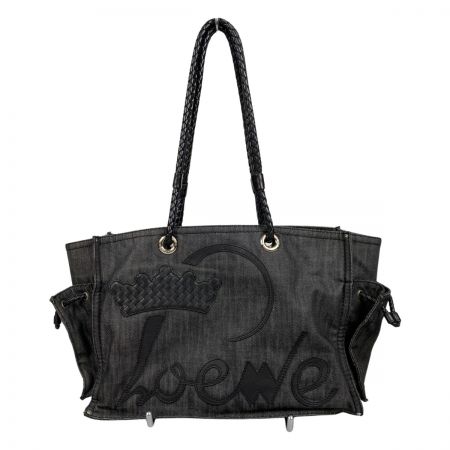  LOEWE ロエベ デニム トートバッグ ショッパートート クラウン 使用感有  290607