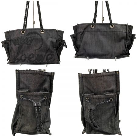  LOEWE ロエベ デニム トートバッグ ショッパートート クラウン 使用感有  290607