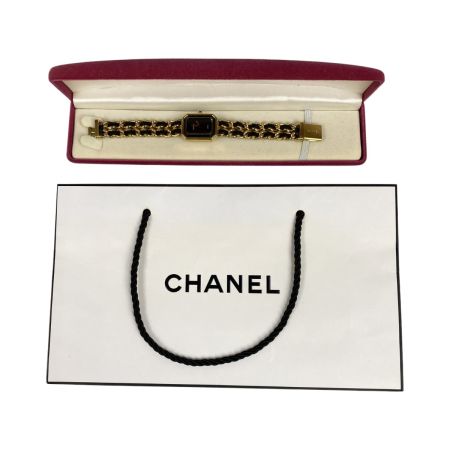  CHANEL シャネル プルミエールM クォーツ 腕時計ブラック文字盤 レディース H0001
