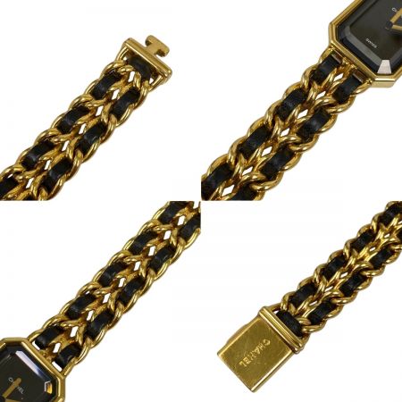  CHANEL シャネル プルミエールM クォーツ 腕時計ブラック文字盤 レディース H0001