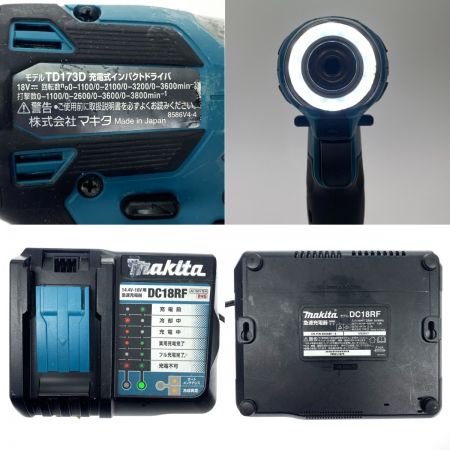  MAKITA マキタ 18V 充電式インパクトドライバ TD173DRGX ブルー 充電器・充電池2個・ケース付
