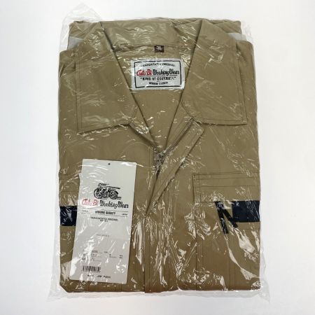  Auto-Bi ストライプ長袖つなぎ服 1-8700 カーキ 3Lサイズ