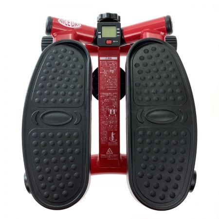  Shop Japan ショップジャパン 健康ステッパー ナイスデイ プレミアム レッド 専用ハンドル 高さ調整 歩数カウンター付き