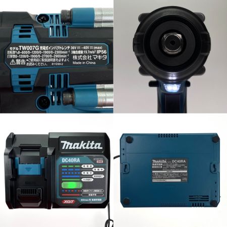  MAKITA マキタ 40Vmax 充電式インパクトレンチ TW007GRDX 充電器・充電池2個・ケース付