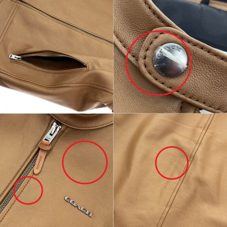  COACH コーチ レザー レーサー ジャケット C7811 ラスティック ブラウン Lサイズ