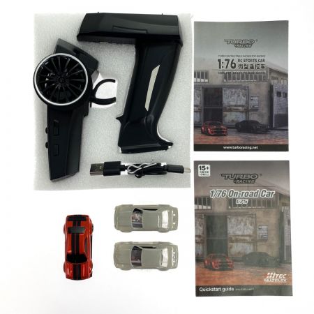   TURBO RACING ターボレーシング 1/76スケール オンロードカー C74ブラック C75レッド ラジコンカー