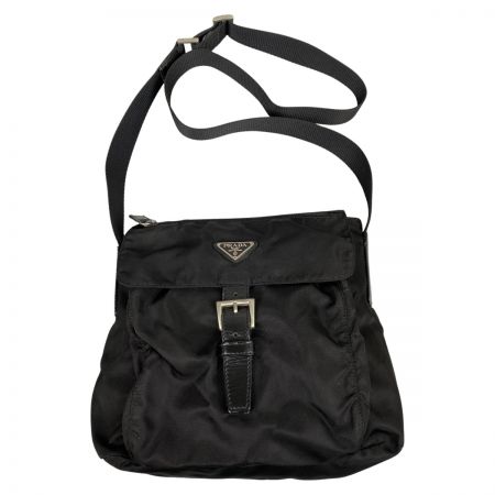  PRADA プラダ ナイロン ショルダーバッグ 三角ロゴプレート B8994 ブラック