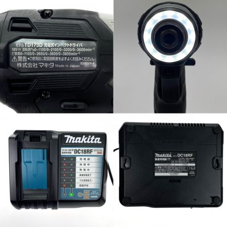 MAKITA マキタ 18V 充電式インパクトドライバ TD173DRGXB ブラック 充電器・充電池2個・ケース付