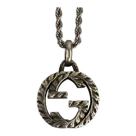  GUCCI グッチ ネックレス インターロッキングG シルバー925 チェーン非純正品 GU455307-J8400-0811