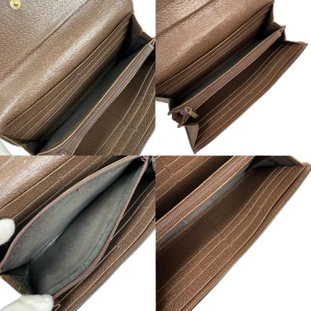  GUCCI グッチ オフィディア GG コンチネンタルウォレット シェリーライン GGスプリーム 長財布 523153 ベージュ×ブラウン