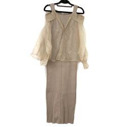 ## COCO Deal ココディール オーガンジーシャツ×ニットワンピースセット Sサイズ 72535104A ベージュ 未使用 Sランク