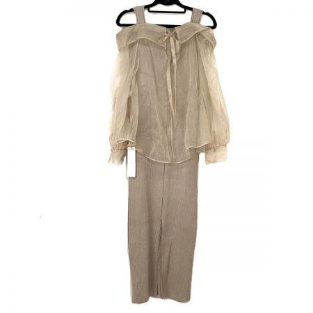  COCO Deal ココディール オーガンジーシャツ×ニットワンピースセット Sサイズ 72535104A ベージュ 未使用