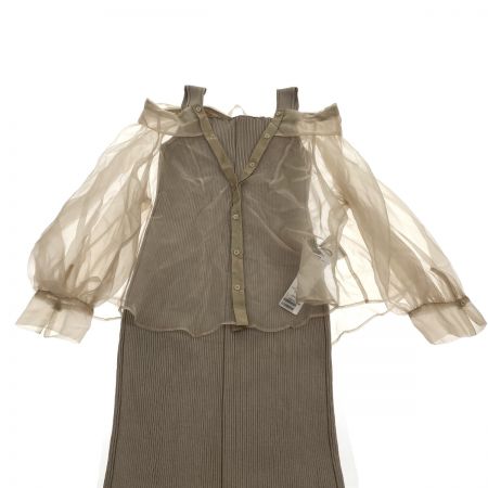  COCO Deal ココディール オーガンジーシャツ×ニットワンピースセット Sサイズ 72535104A ベージュ 未使用