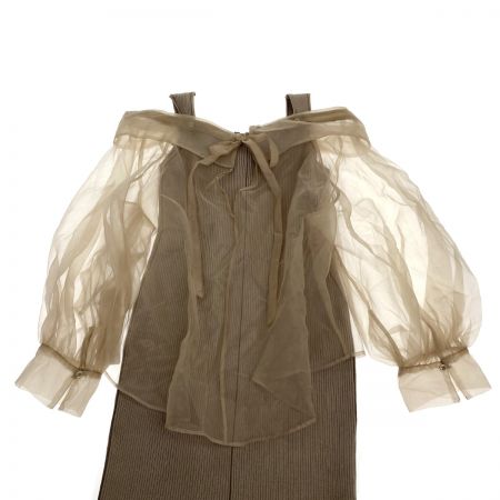  COCO Deal ココディール オーガンジーシャツ×ニットワンピースセット Sサイズ 72535104A ベージュ 未使用