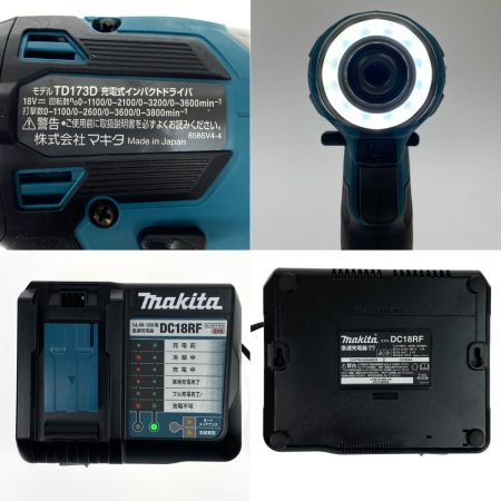  MAKITA マキタ 18V 充電式インパクトドライバ TD173DRGX ブルー 充電器・充電池2個・ケース付