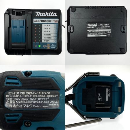  MAKITA マキタ 18V 充電式インパクトドライバ TD173DRGX ブルー 充電器・充電池2個・ケース付