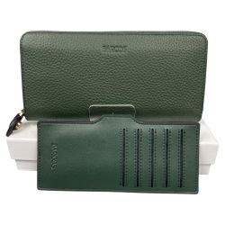 ## BARCOS バルコス GLウォレット ラウンド型財布 チルコロR カードケース付き BTV338 グリーン Aランク